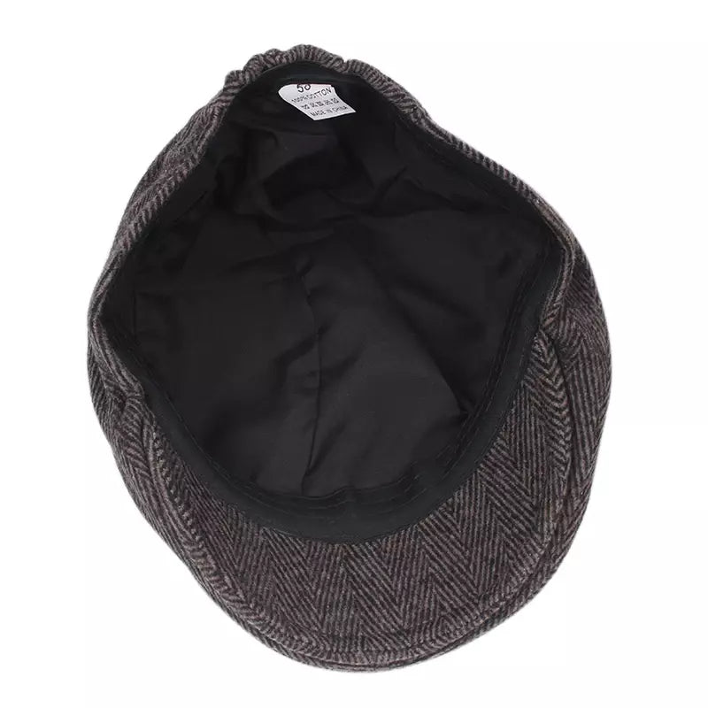 Milford Herringbone Cotton Flat Cap