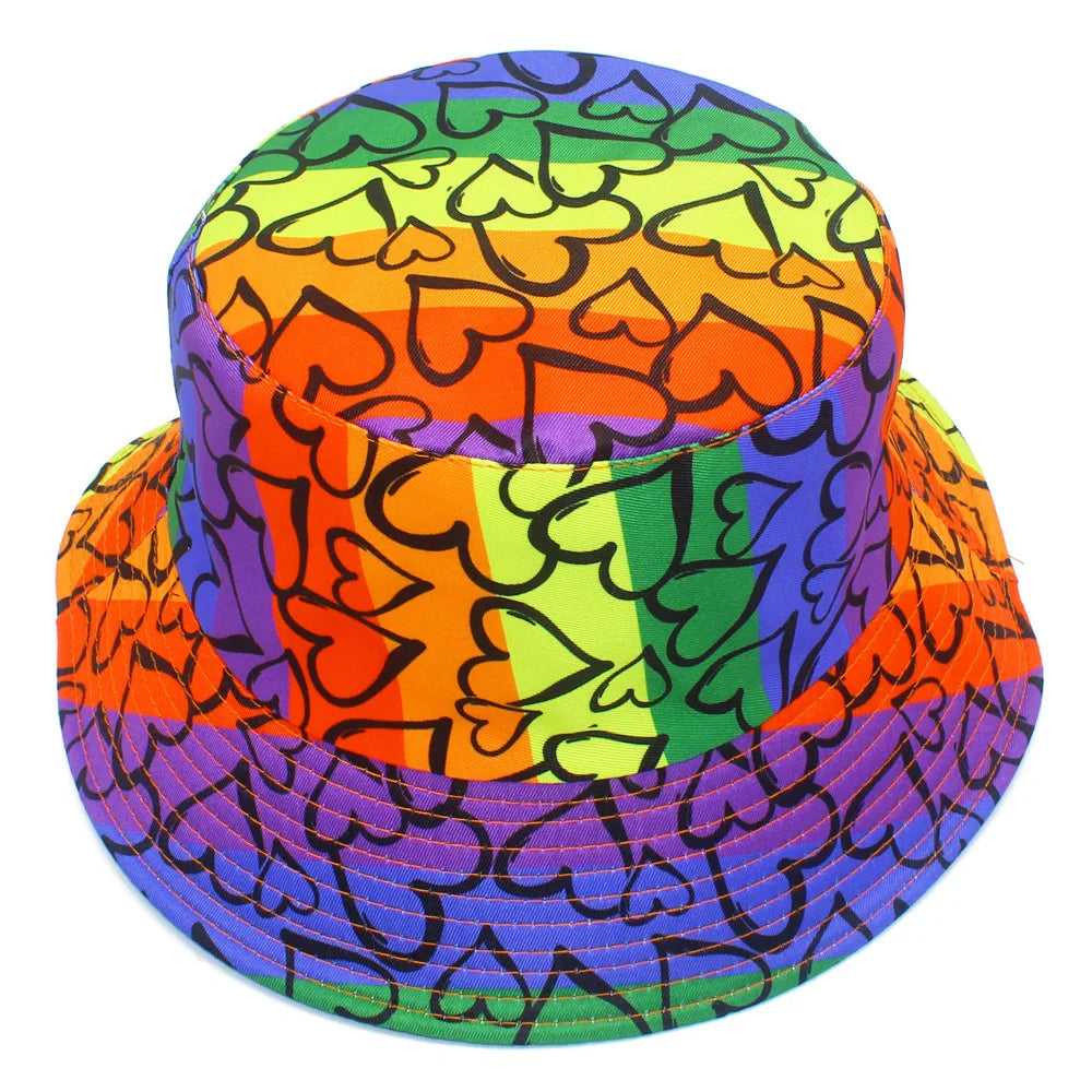 Million Hearts Rainbow Reversible Bucket Hat