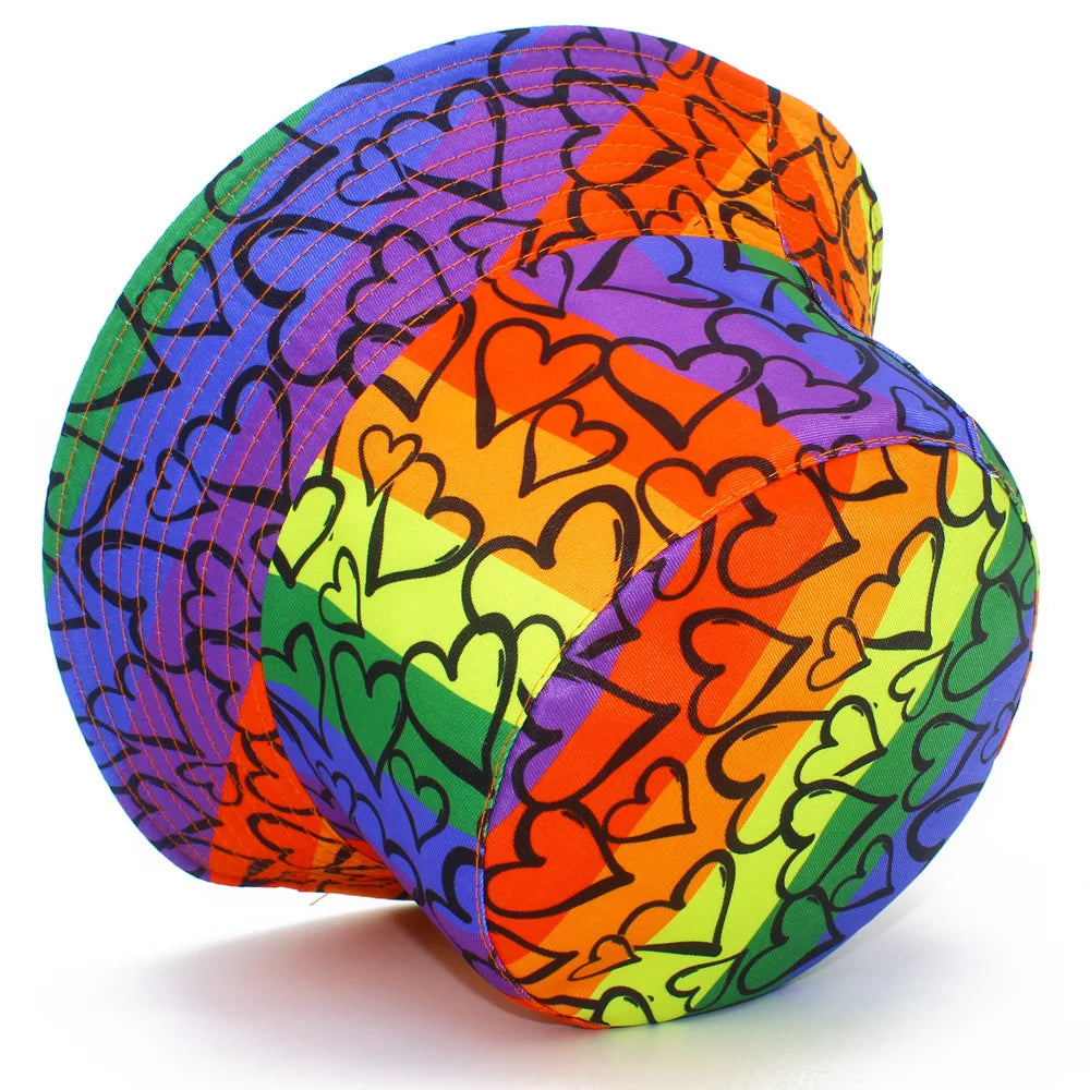 Million Hearts Rainbow Reversible Bucket Hat