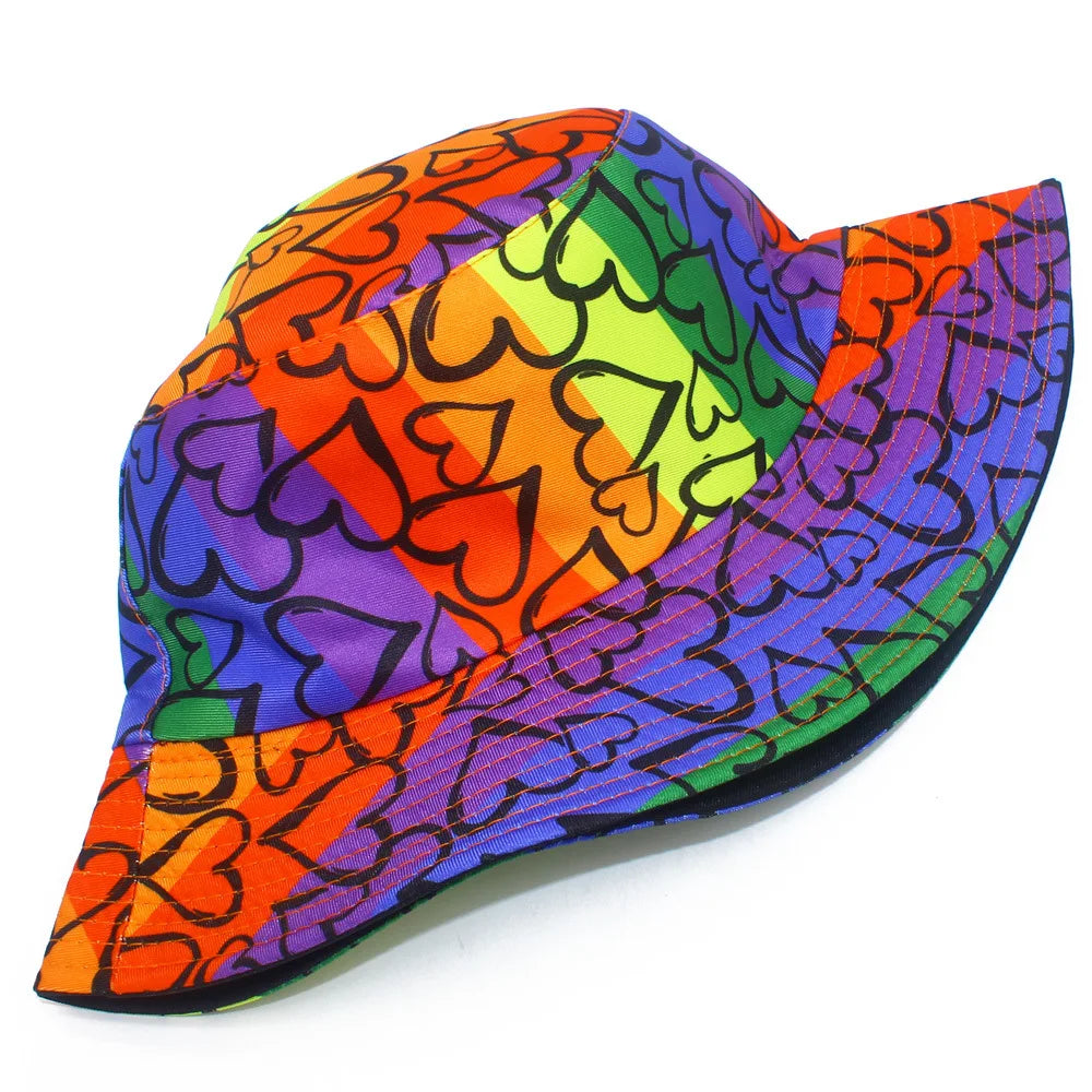 Million Hearts Rainbow Reversible Bucket Hat