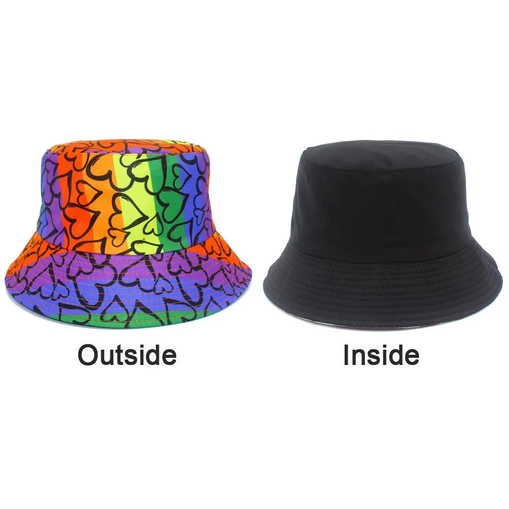 Million Hearts Rainbow Reversible Bucket Hat