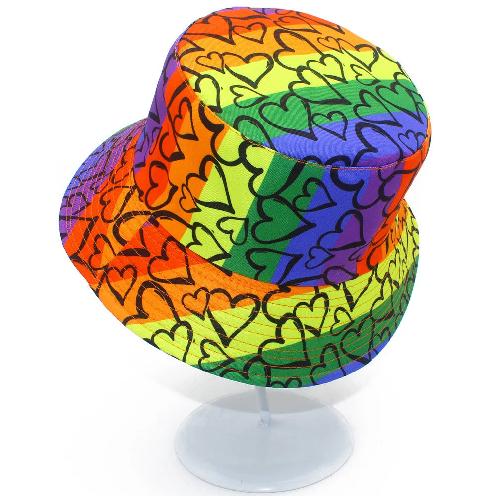Million Hearts Rainbow Reversible Bucket Hat