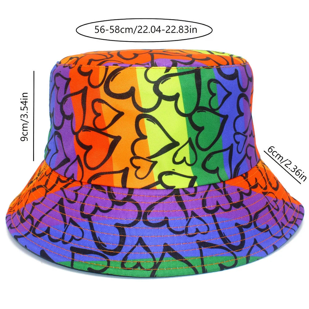 Million Hearts Rainbow Reversible Bucket Hat
