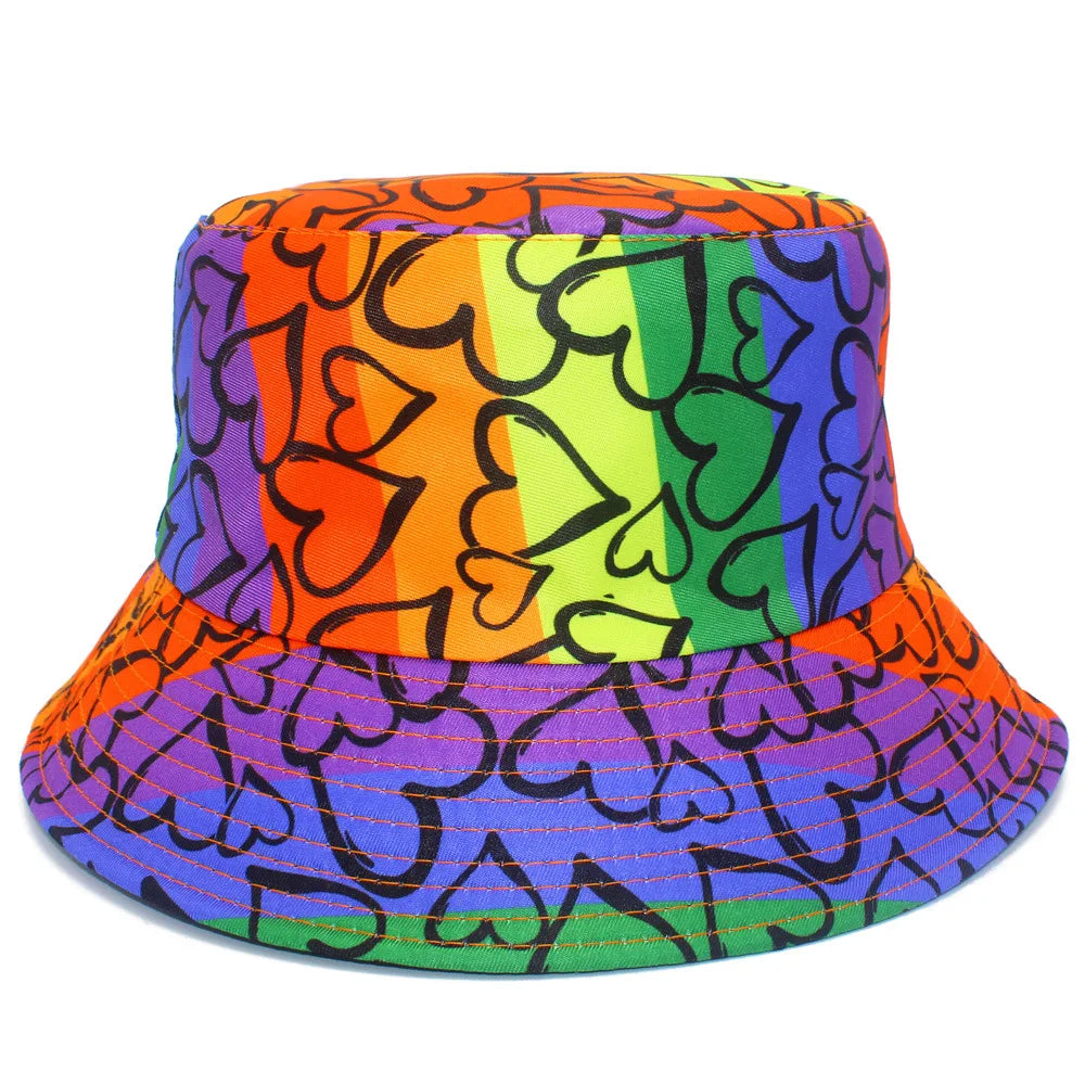 Million Hearts Rainbow Reversible Bucket Hat