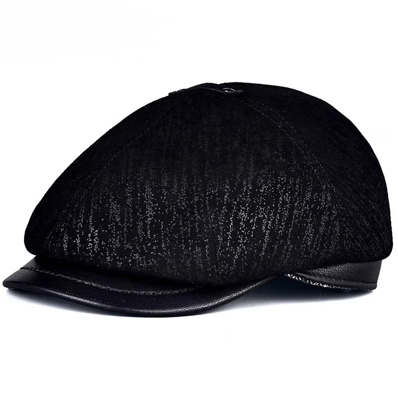 Missouri Genuine Leather Newsboy Cap