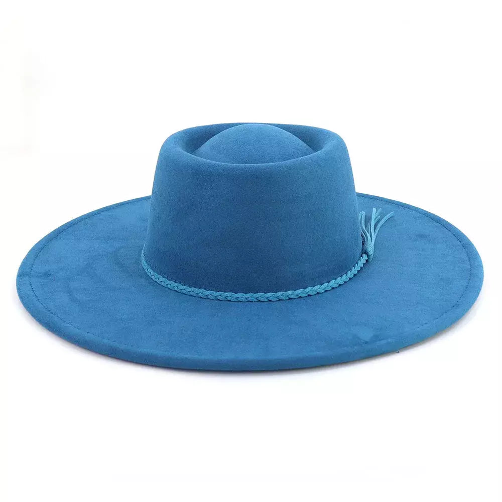 Monaco Wide-Brimmed Suede Porkpie Hat