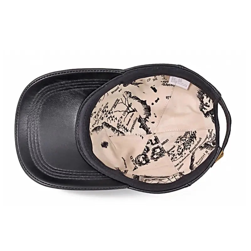 Monaitte Genuine Leather Baseball Cap