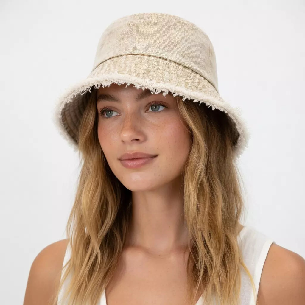 Montana Tassle Edge Denim Bucket Hat