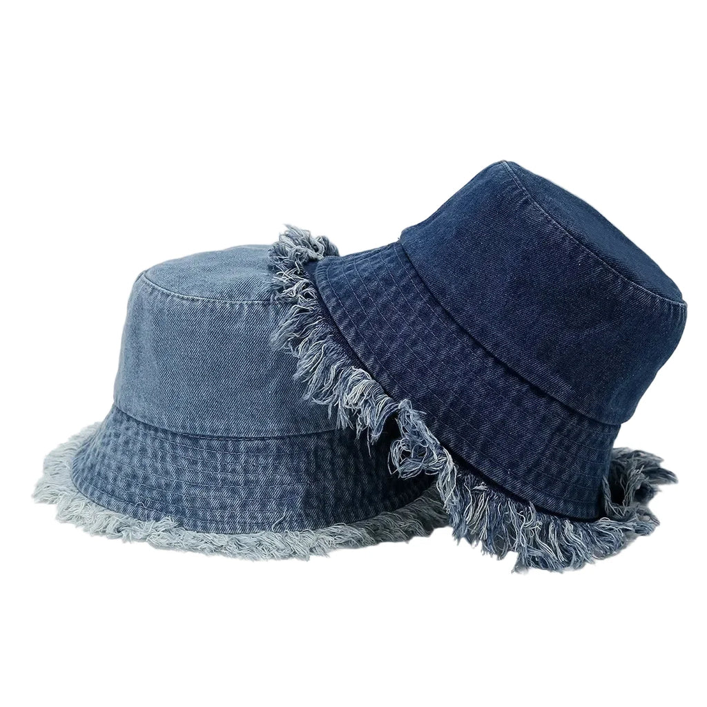 Montana Tassle Edge Denim Bucket Hat