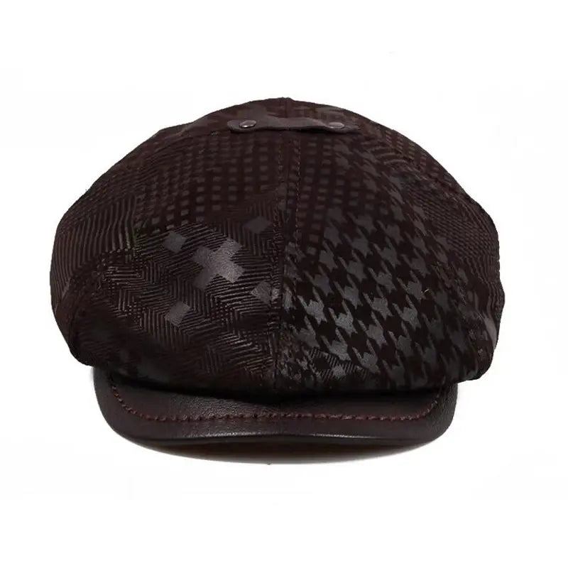Montclair Genuine Leather Newsboy Cap