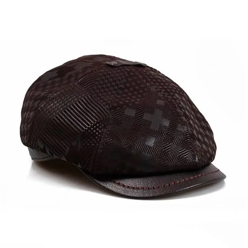 Montclair Genuine Leather Newsboy Cap