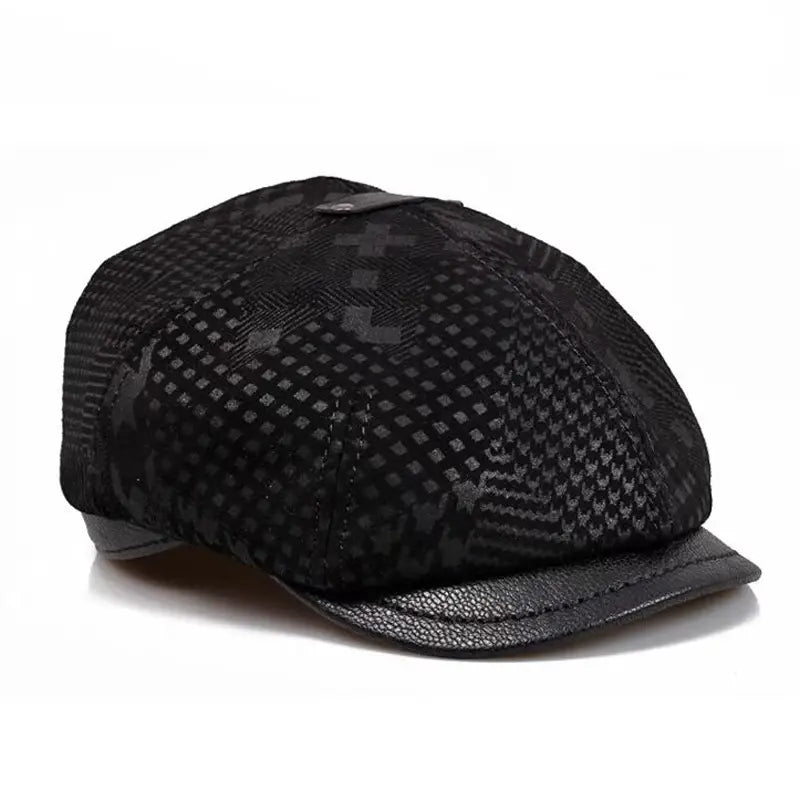 Montclair Genuine Leather Newsboy Cap