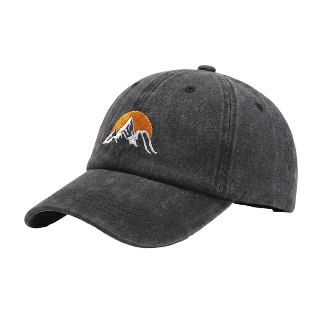 Mountain Sunset Washed Cotton Baseball Cap