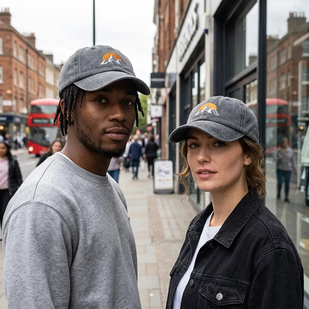 Mountain Sunset Washed Cotton Baseball Cap