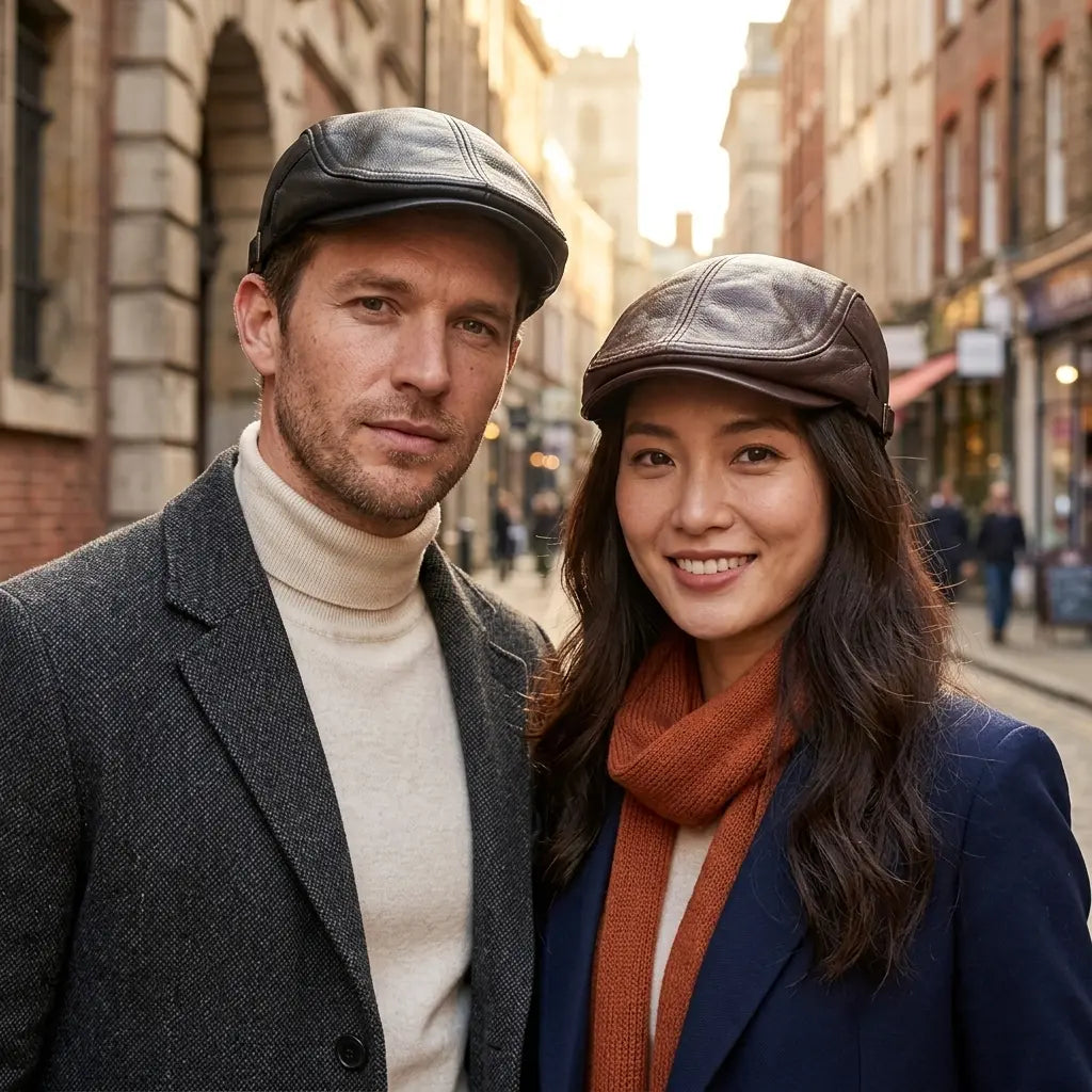Mulholland Genuine Leather Duckbill Flat Cap