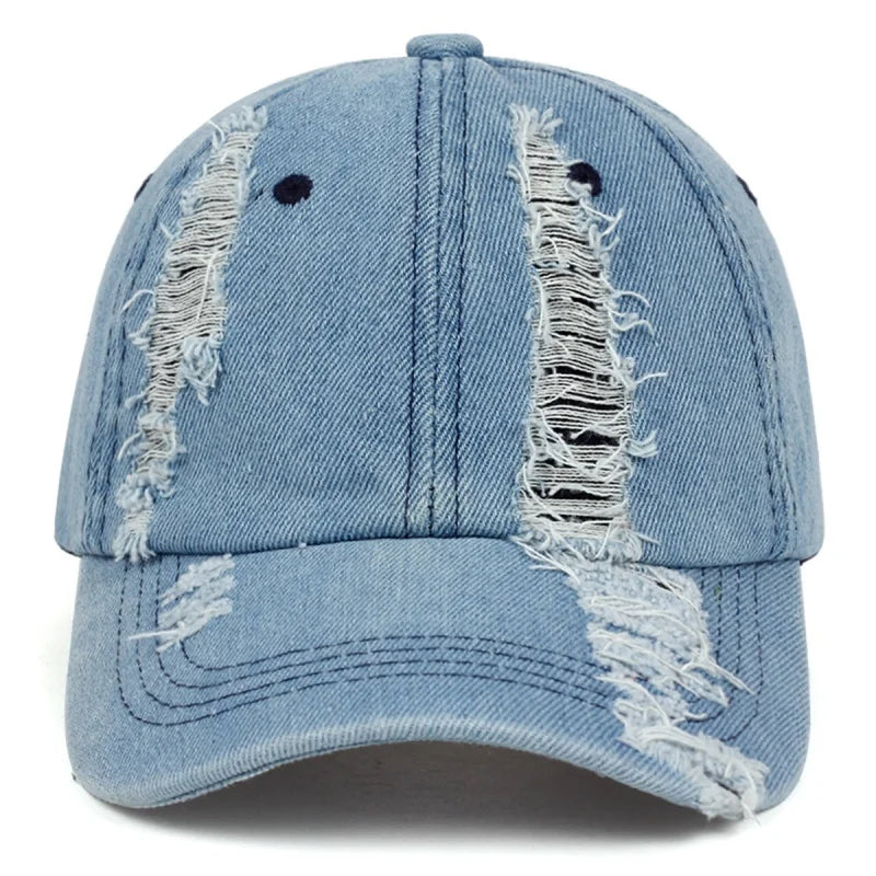 Mumford Scratched Denim Baseball Cap