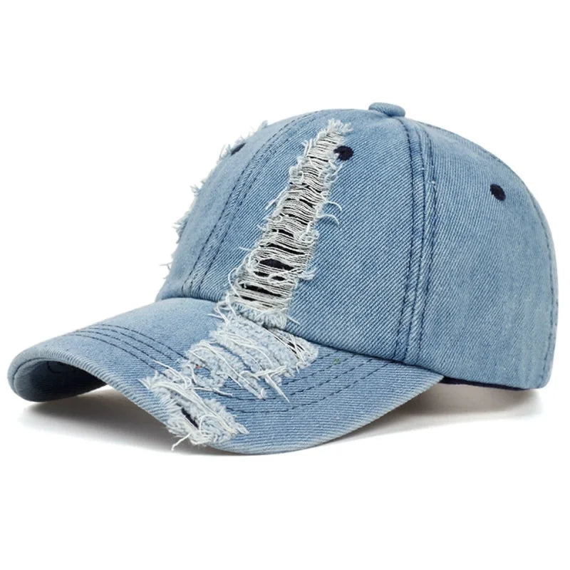 Mumford Scratched Denim Baseball Cap