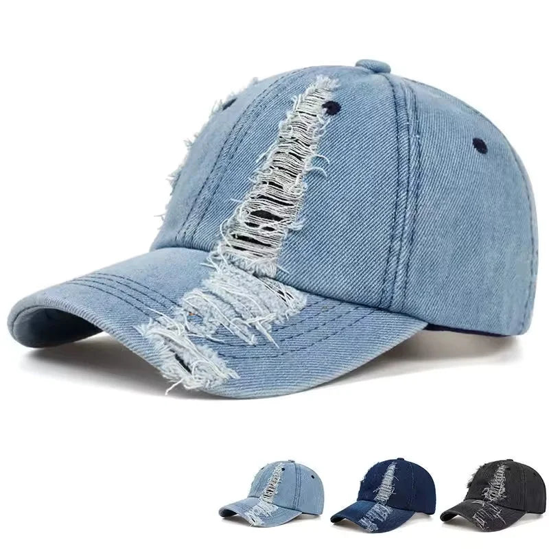 Mumford Scratched Denim Baseball Cap