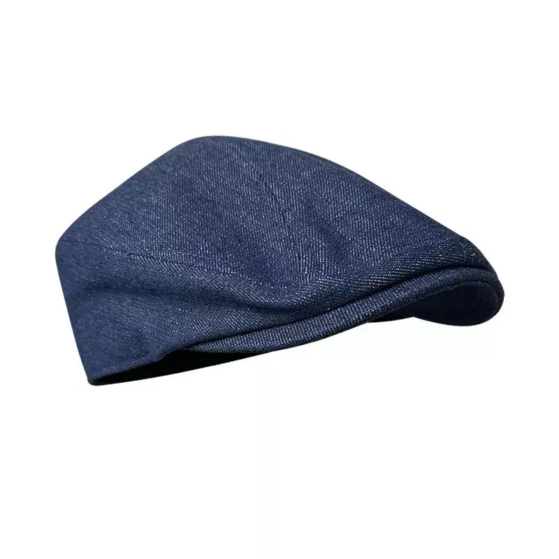 Munich Navy Blue Cotton Flat Cap