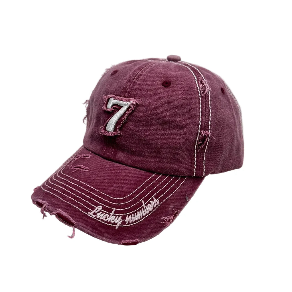 Nº 7 Vintage Ripped Washed Cotton Baseball Cap