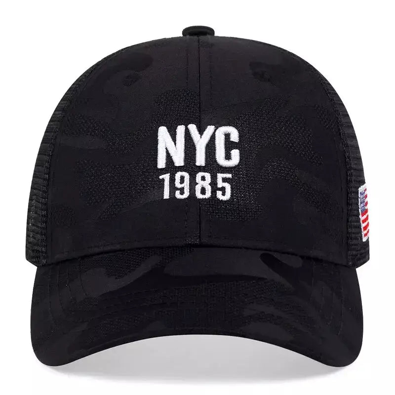 NYC 1985 Black Camouflage Trucker Cap