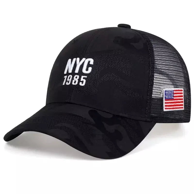 NYC 1985 Black Camouflage Trucker Cap