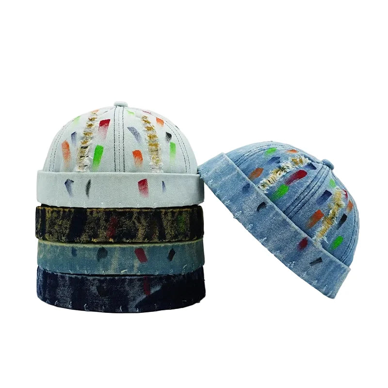 Nashville Painted Ripped Denim Docker Cap