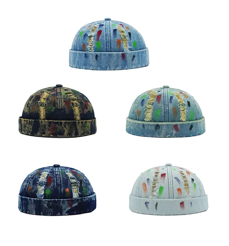 Nashville Painted Ripped Denim Docker Cap