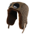 Nashville Winter Goggles Leopard Print Fur Bomber Hat