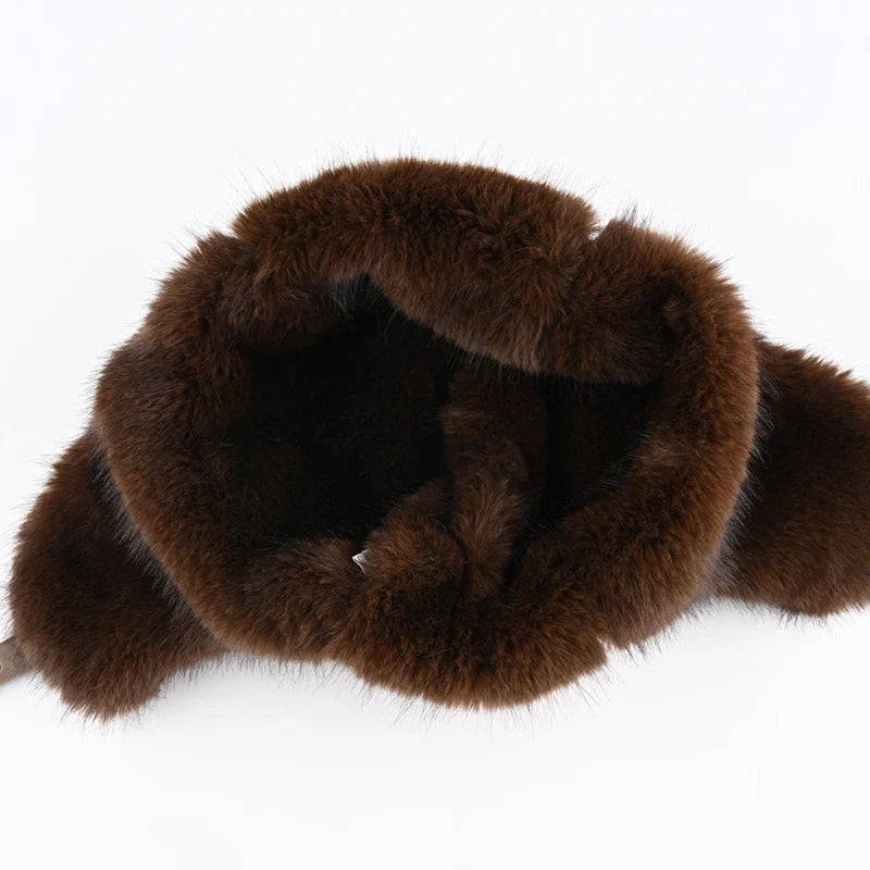 Nashville Winter Goggles Leopard Print Fur Bomber Hat