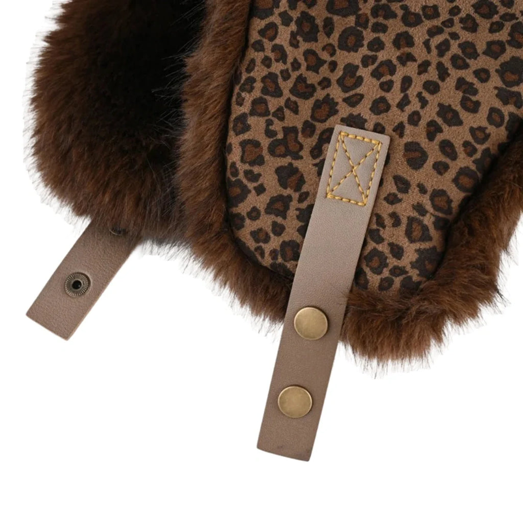 Nashville Winter Goggles Leopard Print Fur Bomber Hat