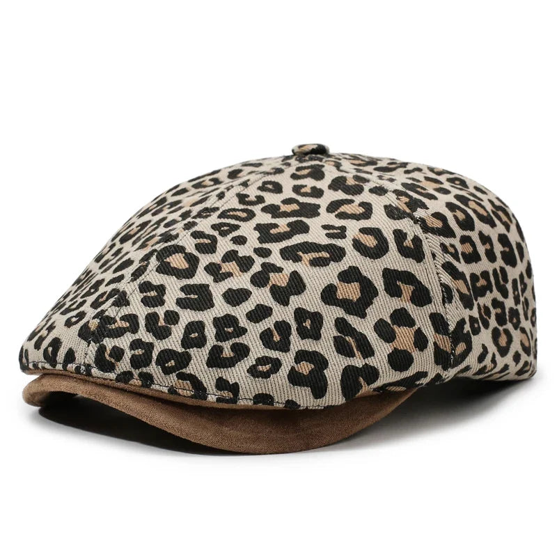 New Orleans Women Leopard Print Newsboy Cap