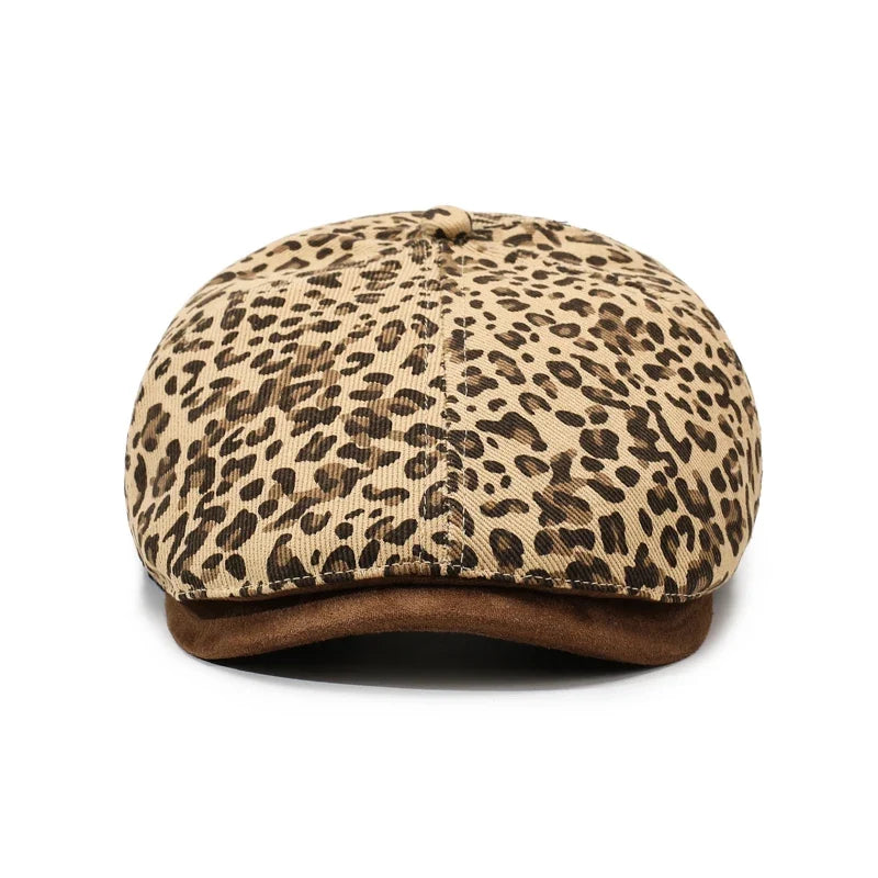 New Orleans Women Leopard Print Newsboy Cap