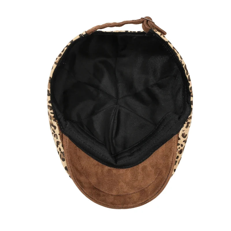 New Orleans Women Leopard Print Newsboy Cap