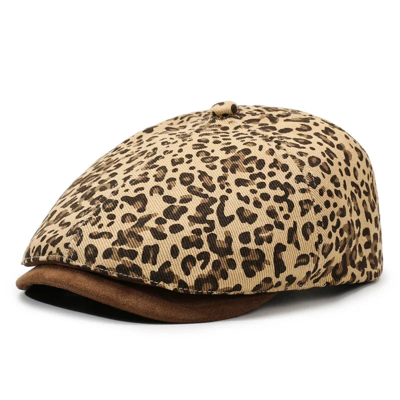 New Orleans Women Leopard Print Newsboy Cap