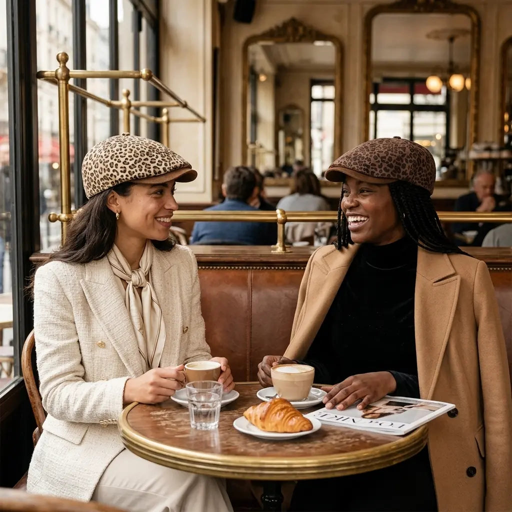 New Orleans Women Leopard Print Newsboy Cap