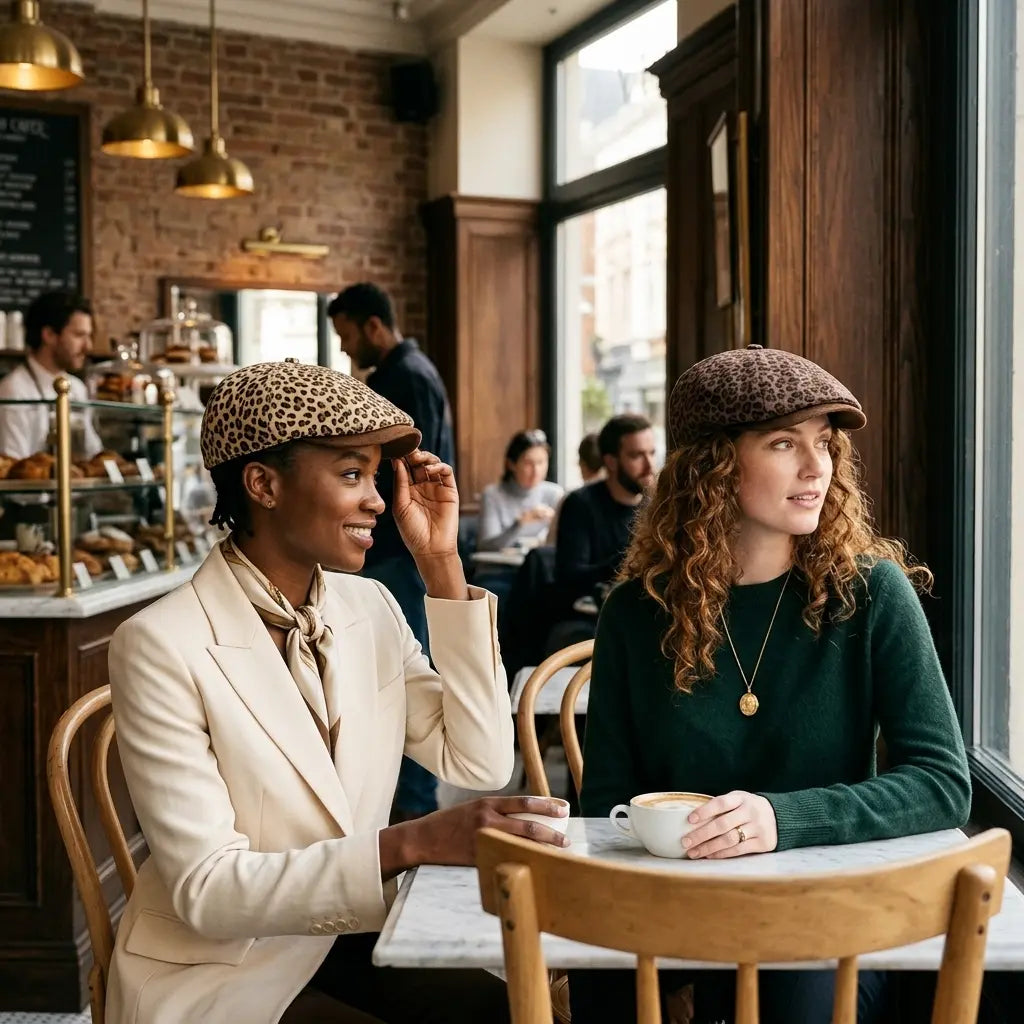 New Orleans Women Leopard Print Newsboy Cap