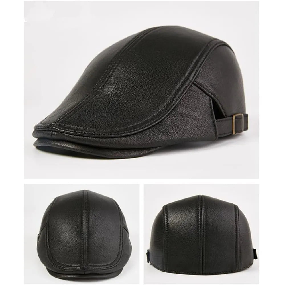 Newport Genuine Leather Duckbill Flat Cap