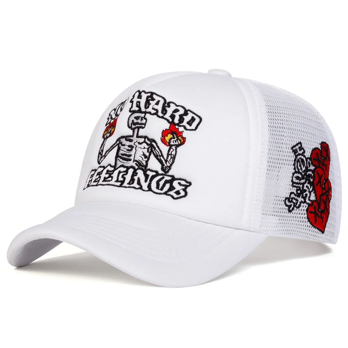 No Hard Feelings Skeleton Trucker Cap