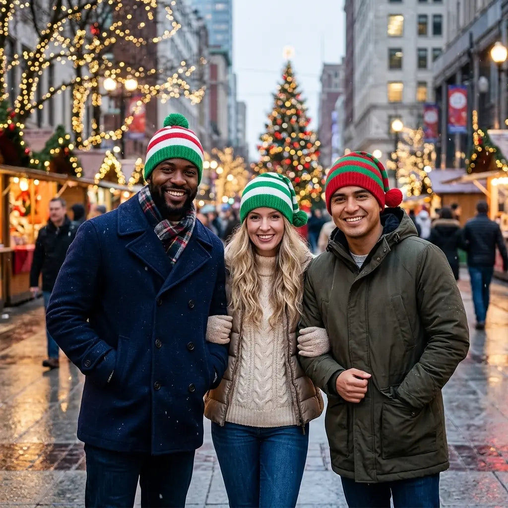 Noel Striped Winter Knitted Santa Beanie