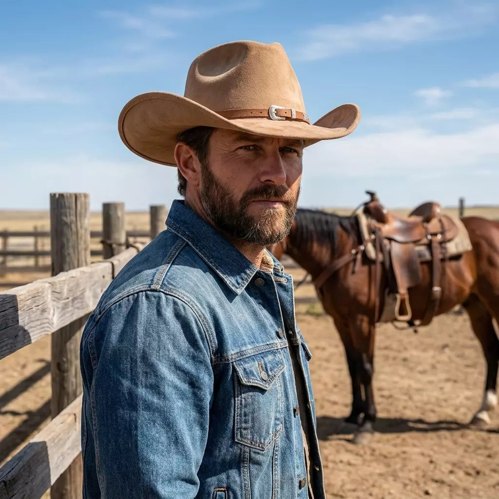 North Dakota Suede Western Cowboy Hat