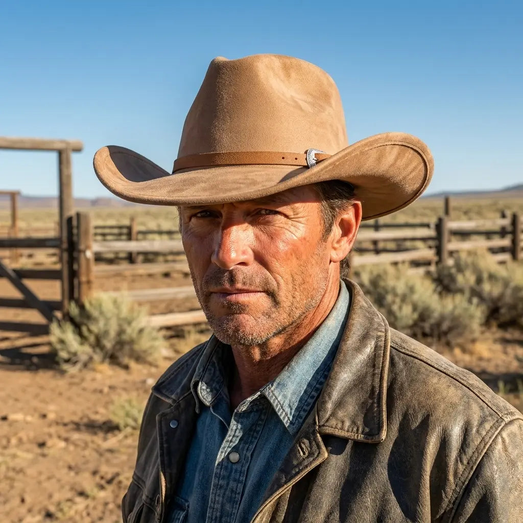 North Dakota Suede Western Cowboy Hat