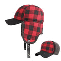 North Yankton Winter Fur Red Plaid Earflaps Baseball Cap