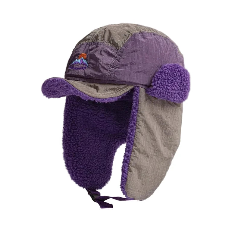 Northern Sunset Winter Patchwork Bomber Hat