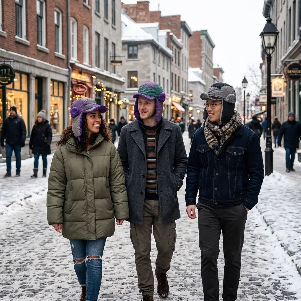 Northern Sunset Winter Patchwork Bomber Hat