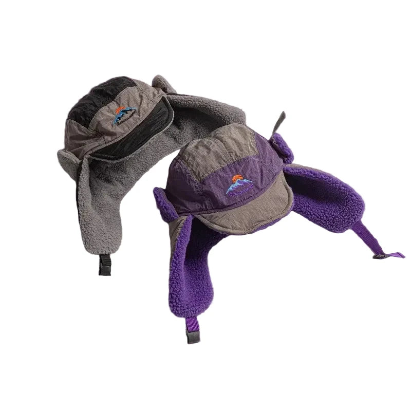 Northern Sunset Winter Patchwork Bomber Hat