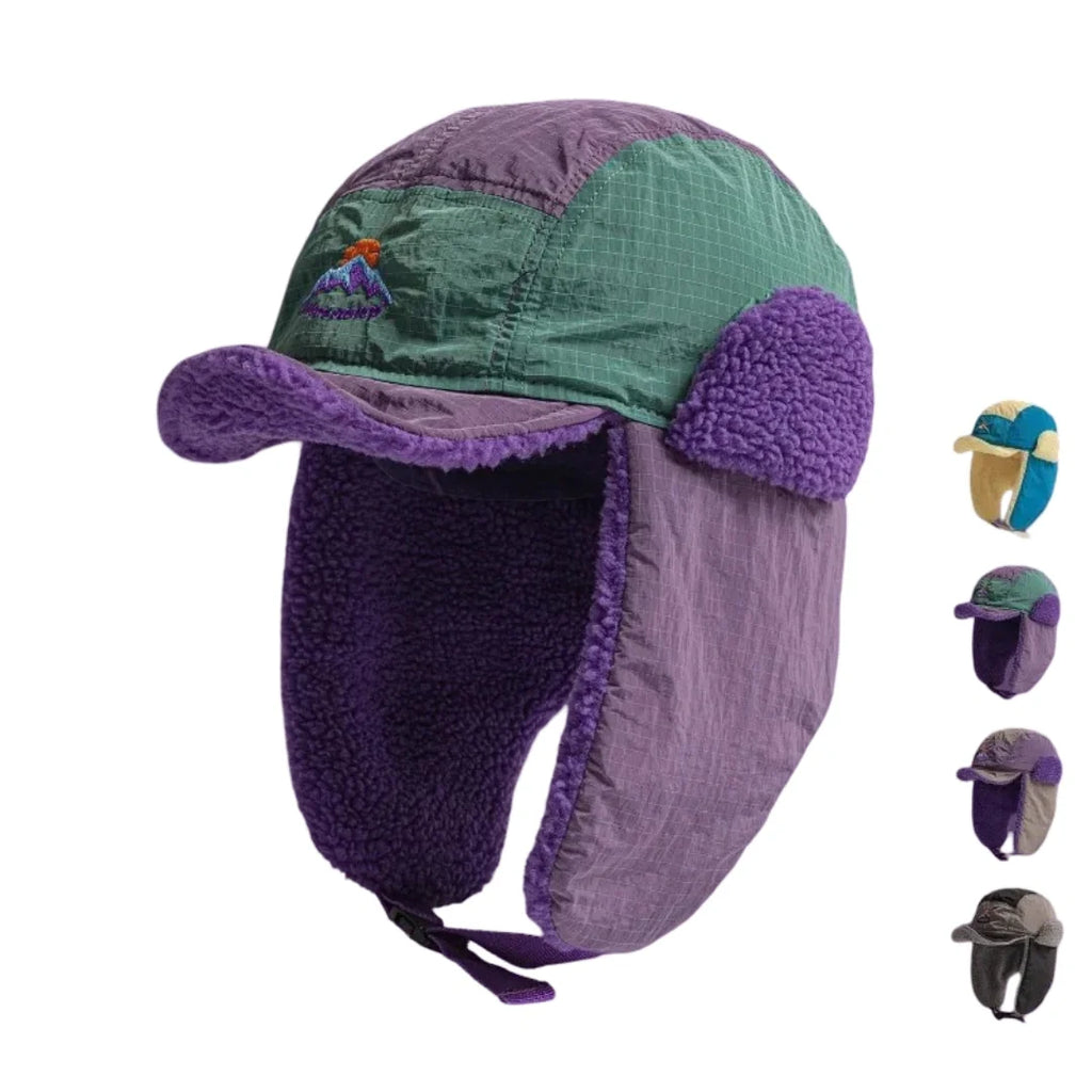 Northern Sunset Winter Patchwork Bomber Hat