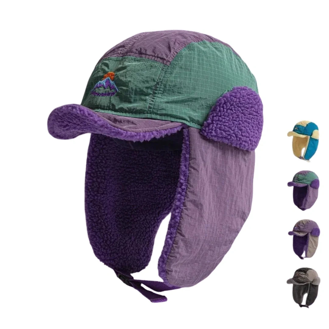 Northern Sunset Winter Patchwork Bomber Hat