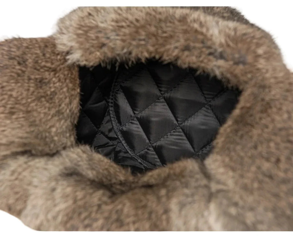 Oblast Russian Winter Rabbit Fur Trapper Bomber Hat
