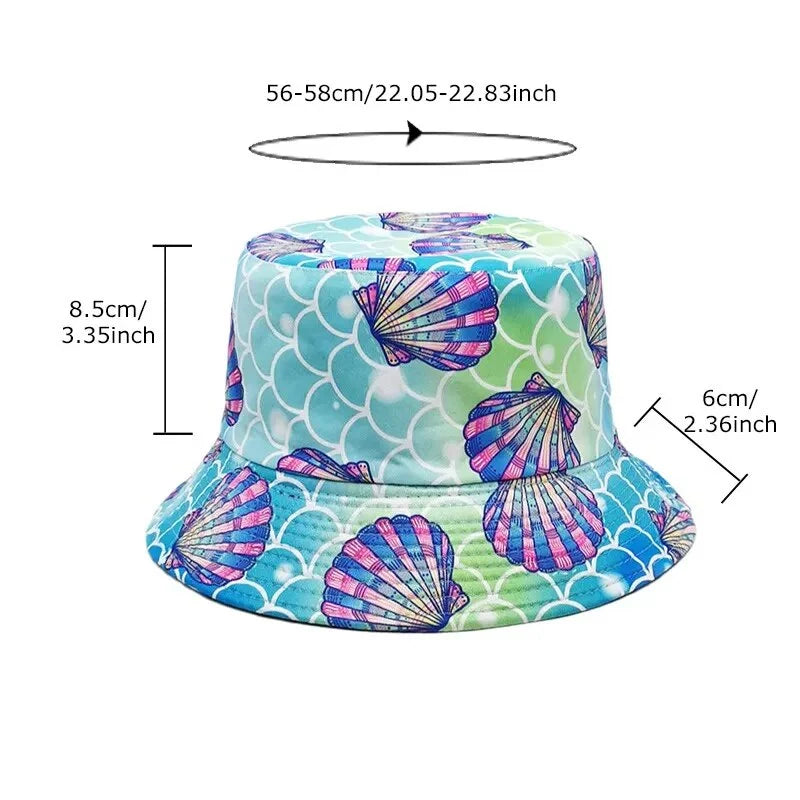 Ocean Shells Reversible Bucket Hat